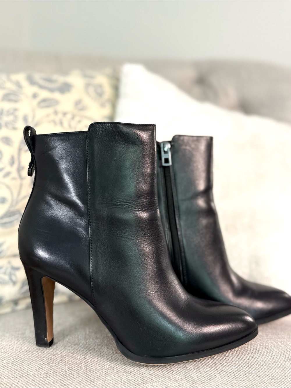 COACH Jemma Leather Ankle Boot Black - Size 9